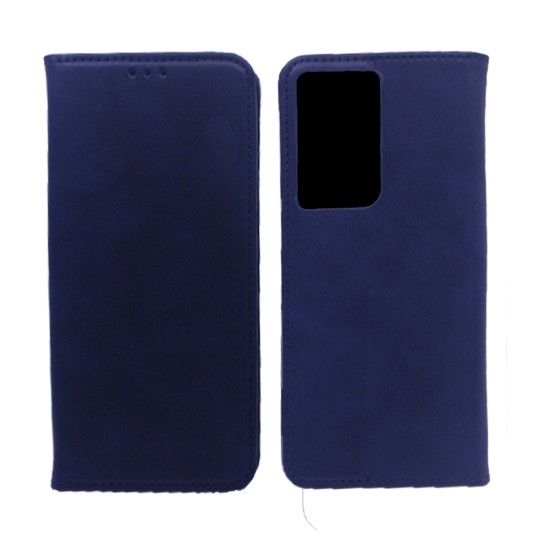 CAPA DE COURO COM BOLSO INTERNO PARA SAMSUNG GALAXY S21 ULTRA AZUL